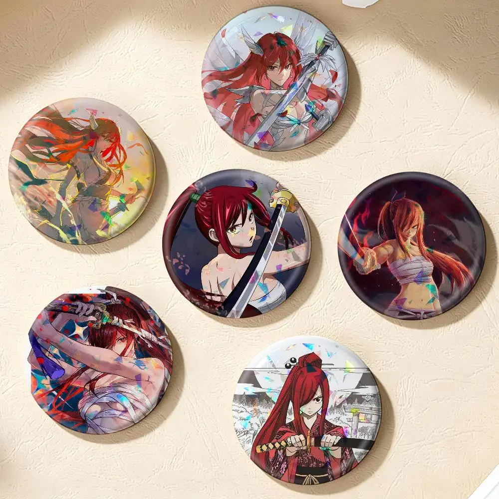 Manga Erza Scarlet Fairy Tail  75mm 58mm 44mm 25mm Brooch Backpack Hat Pins Accessories Toys Badge
