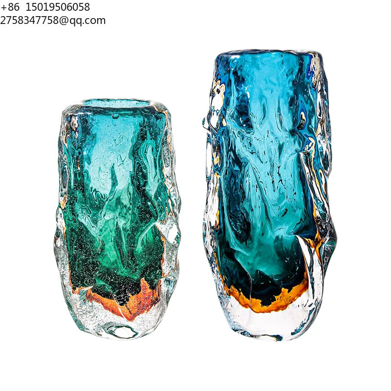 Modern Customize Flower Vase Crystal Ornaments Elegant Bottle Murano Glass Vase for Flowers Home Decor