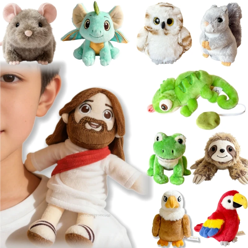 New Styles Magnetic Shoulder Sloth Frog Parrot Owl Plush Toys Lovely Squirrel Mouse Lemur Sea Eagle Plushie Doll Funny Gift