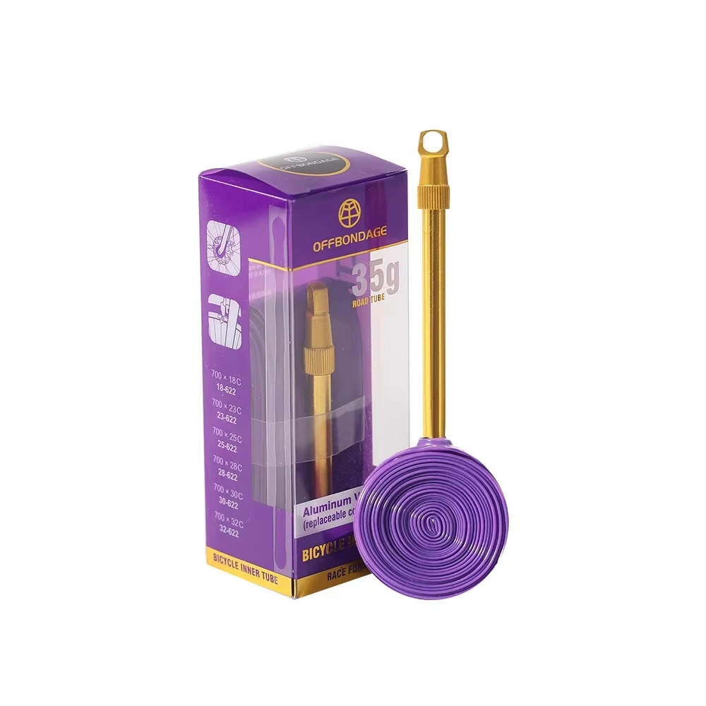 AliExpress OFFBONDAGE Aluminum Valve Ultralight Bike Inner Tube 700C Road Bicycle TPU Tire 60 80mm Length French Valve Super Light Tube