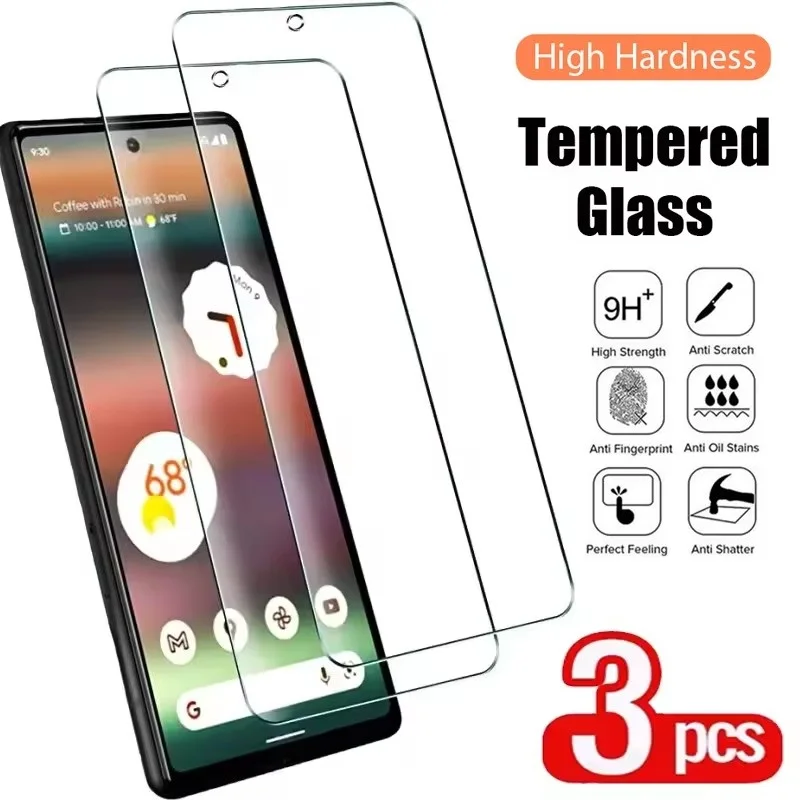 

3PCS Tempered Glass for Google Pixel 9 8 Pro 9A 8A 7 7A 6 6A 9H Protective Transparent Screen Protector Film Glass