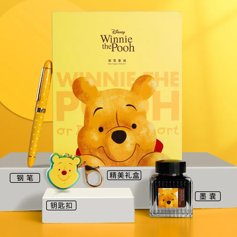 Disney Mickey Mouse Pooh Bear Minnie Mouse Pen Gift Box Pen Gift Bag Student Writing Stationery Set Premium Boy Girl Friend Gift