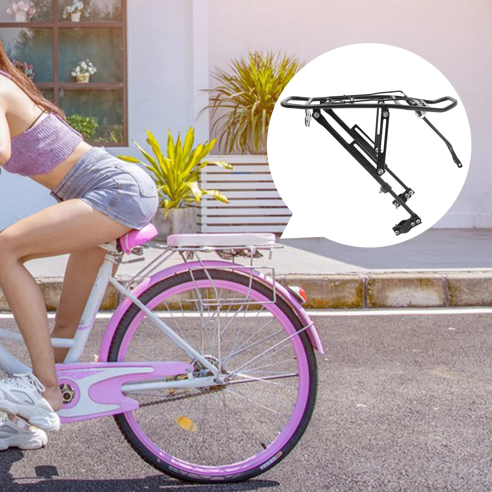 Porte-bagages arrière en alliage d'aluminium, réglable, universel, robuste, pour cyclisme, cargo, adapté à la plupart des vélos, sacoches, sacs à dos