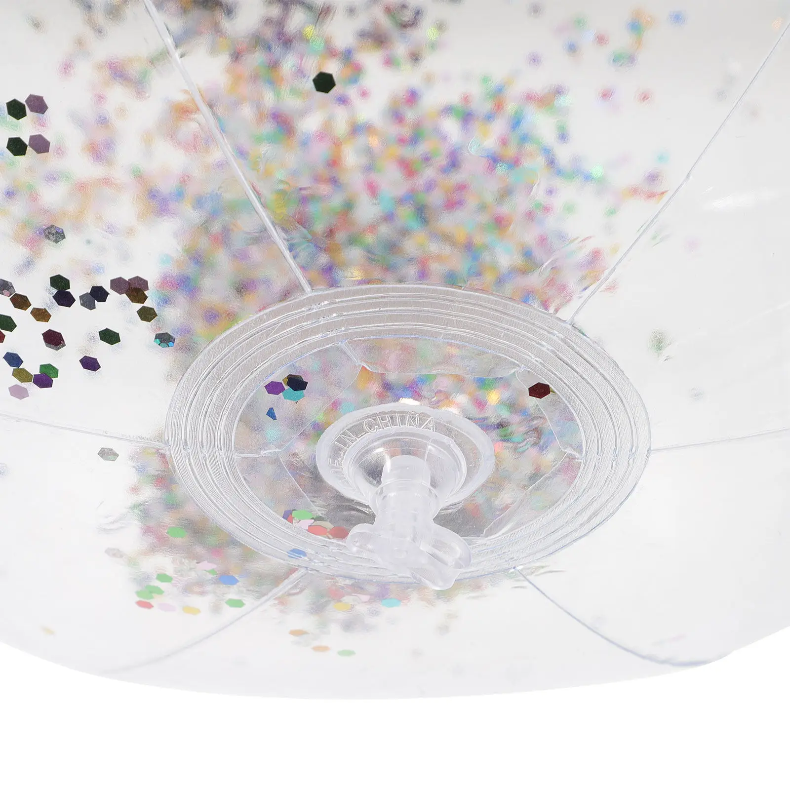 

Набор из 1 надувного прозрачного пляжного мяча с блестками для вечеринок у бассейна, пляжа, сада, летних развлечений, тренировки координации у детей