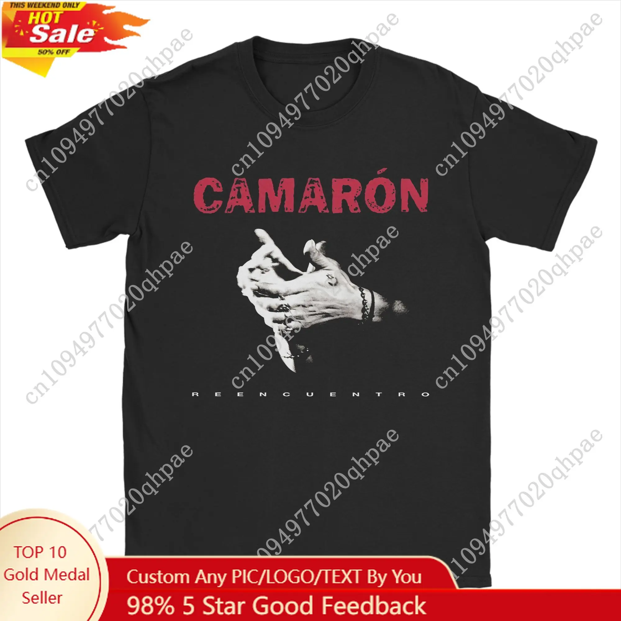 

Men T-Shirt Camarons De La Isla Flamenco Singer Cotton Tee Shirt Short Sleeve Island Shrimp T Shirts Round Neck merch Plus Size