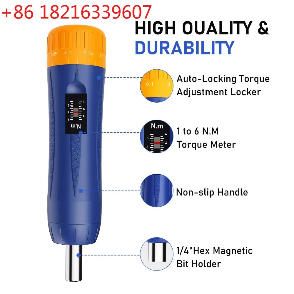 YAO Professional Preset Torque Screwdriver 1-6 Nm 1/4'' Drive Precision Adjustable Torque Wrench Tools Set for Bike Repairing