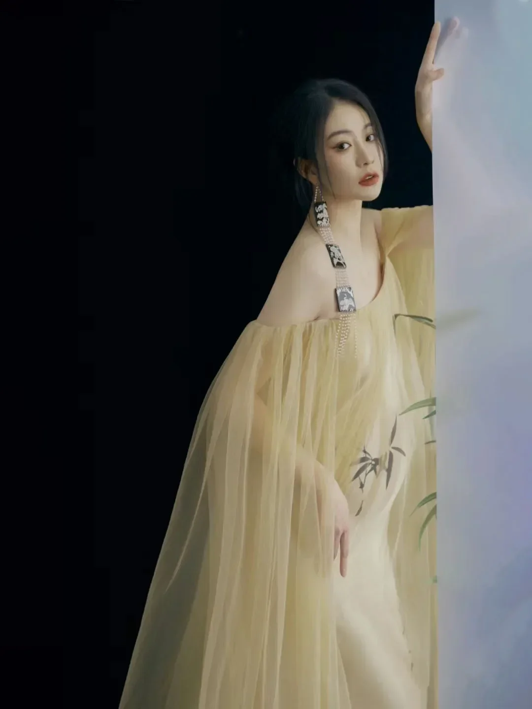 Accesorios de fotografía para mujer, vestidos de maternidad elegantes Vintage chinos, vestido de malla para embarazo, sesión de fotos en estudio, ropa para fotos