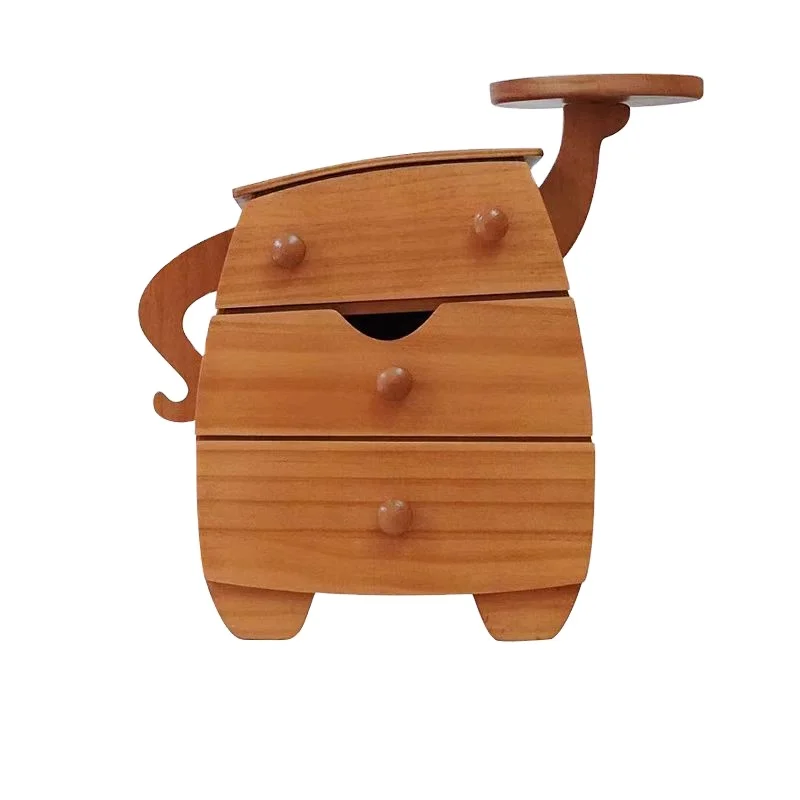 

Chubby Cute Wooden Storage Jewelry Box Cabinet Compact Organizer with a Playful Design