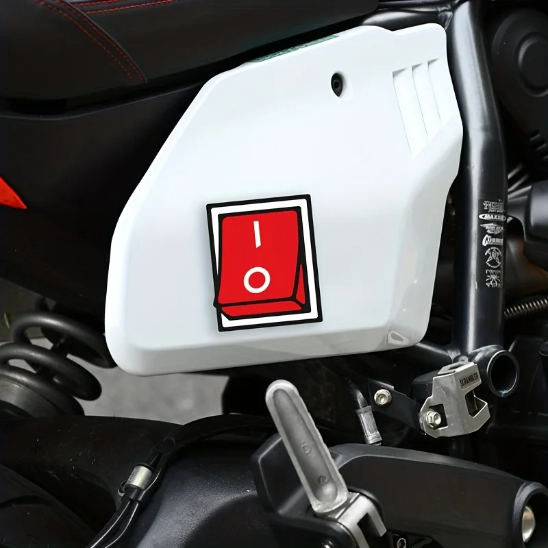 1PC Red Power Switch Graphic Funny Waterproof Vinyl Sticker Decal Multi‑use For Car Motorcycle Helmet Laptop Decor Accessories