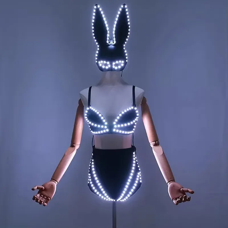 LED Luminous Dance Costume Full Color Light Up Dress for Club Party Performance Stage Show High Quality Glow in the Dark
