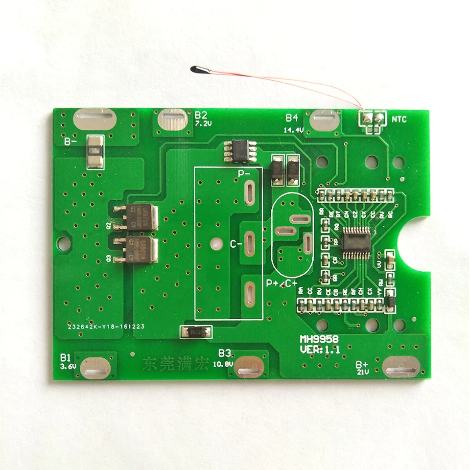 BMS 5S 20A 18V 21V 18650 litowo-jonowa płyta ładująca temperatura NTC z wtyczka DC do elektronarzędzia śrubokręta