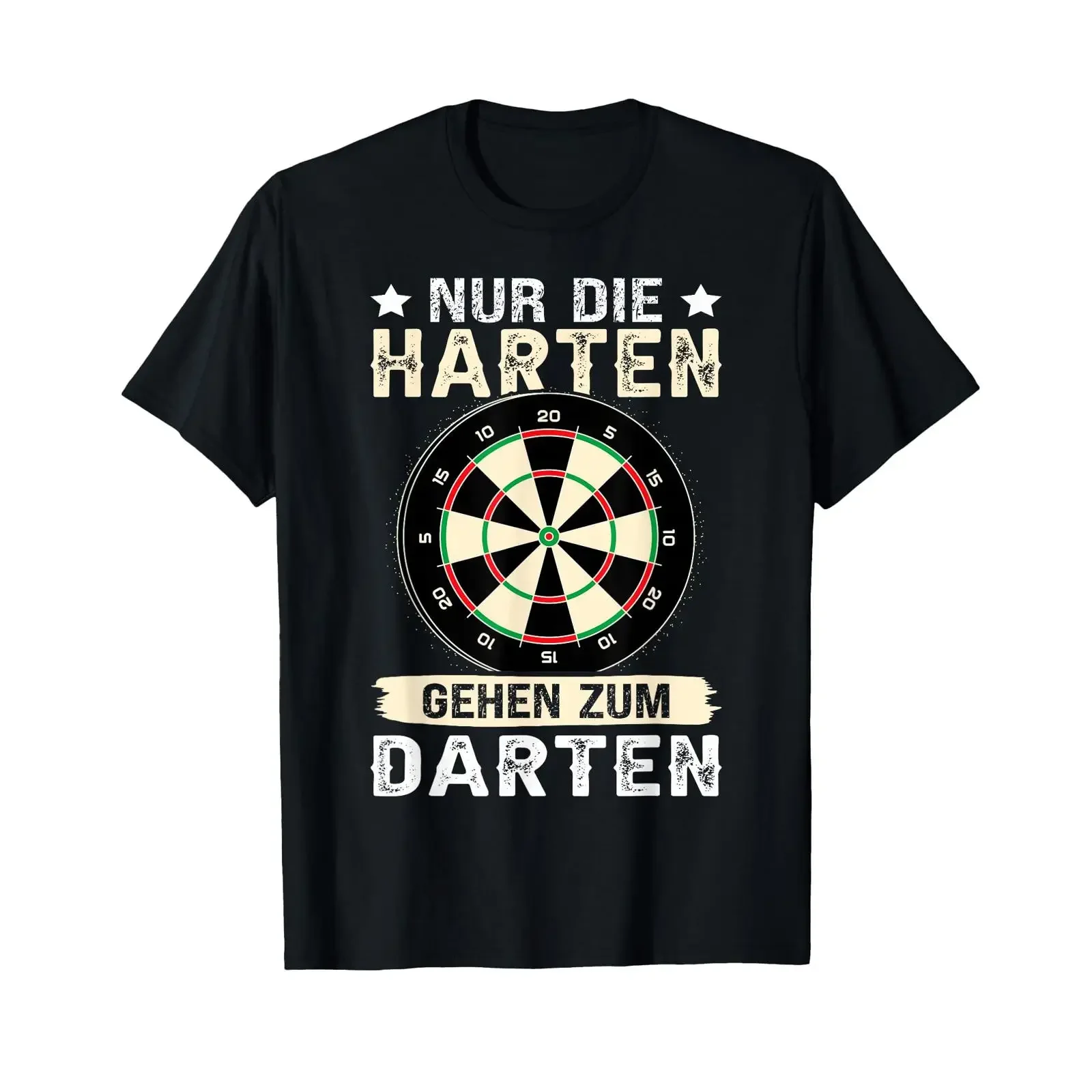 Nur Die Harten Gehen Darten Retro Dartboard Men's Dart T Shirt black vintage Washed Slightly Top For Everyday Wear fashion
