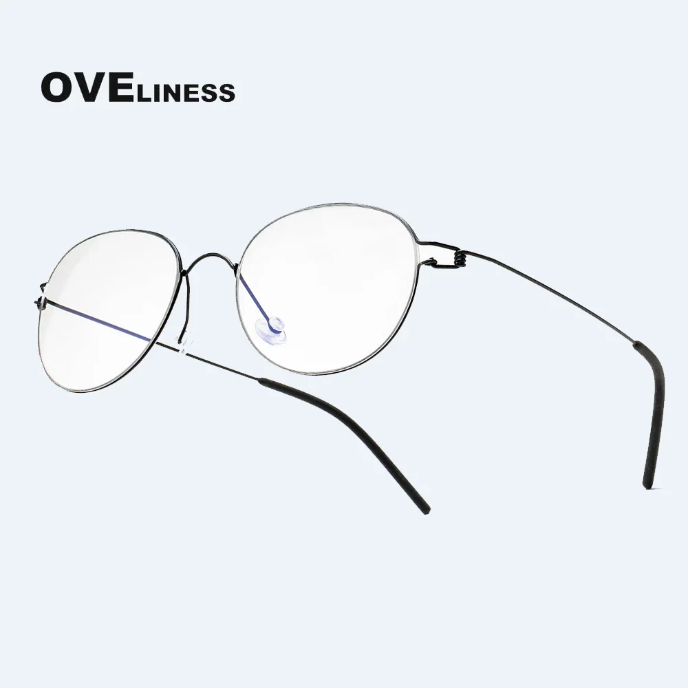 

2024 Screwless Eyeglasses Frame for Men Round Denmark Korean male female Glasses Frame Women Pure Titanium Eyewear spectacles