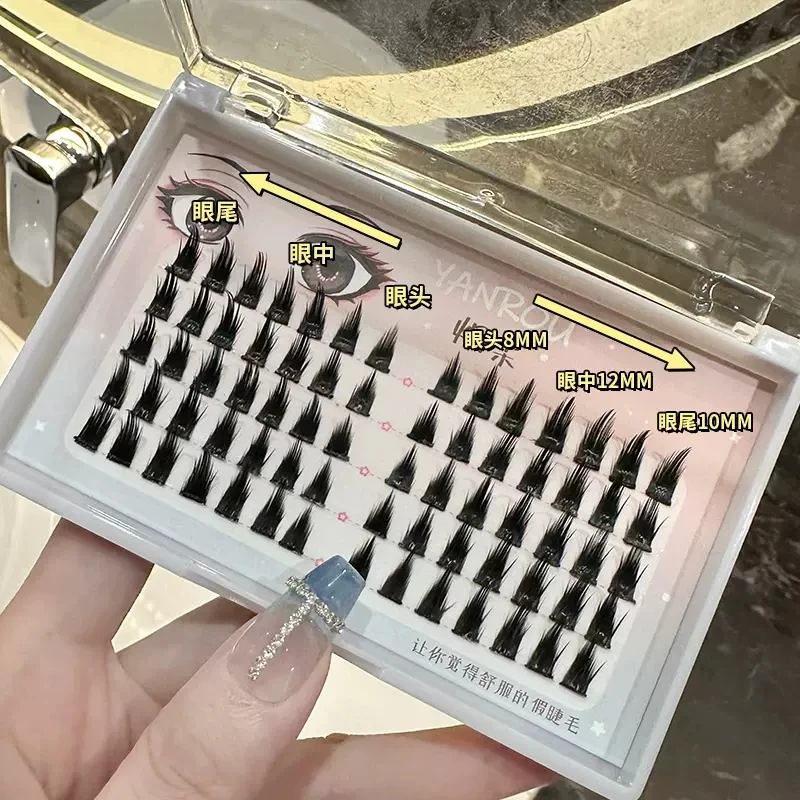 Thiên Nhiên Mới Lông Mi Giả Phân Đoạn Lớn Kẻ Mắt Cos Quỷ Nhỏ Dày Manga Lông Mi Nối Dài Dụng Cụ Trang Điểm
