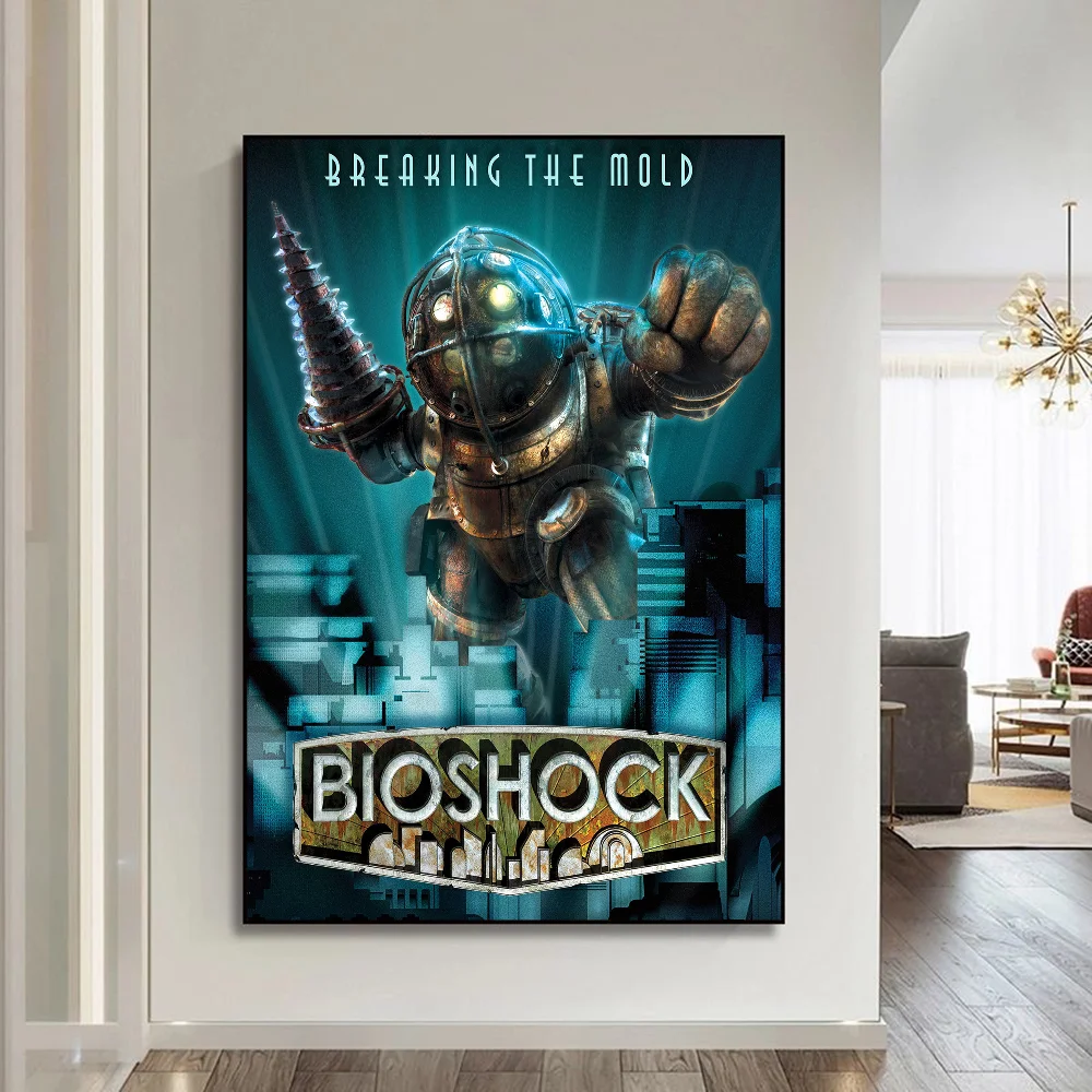 Fanart Game Bioshock Rapture DIY Sticky Poster Fancy Wall Sticker for Living Room Bar Decoration Wall Decor