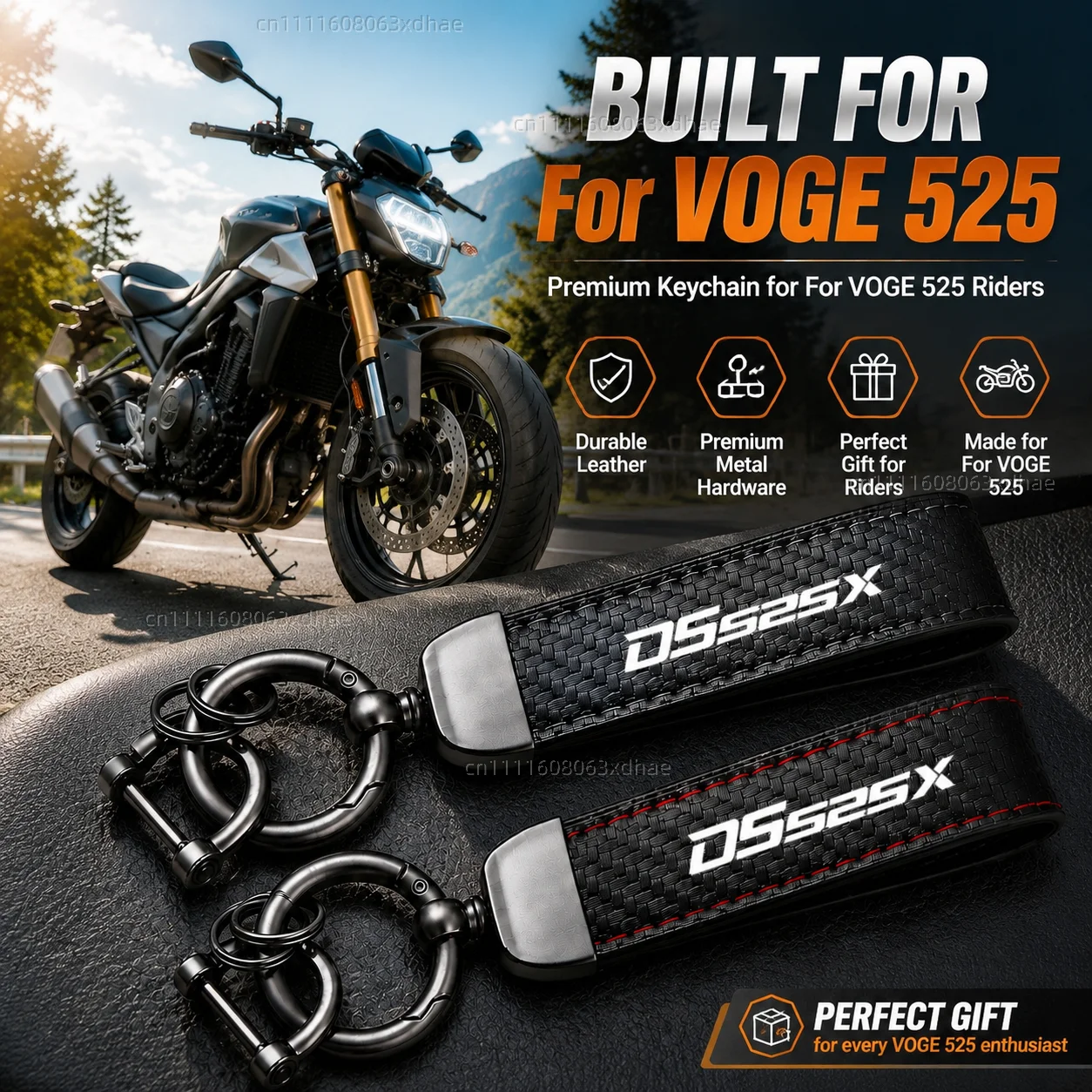 

High-Grade Leather Motorcycle Keychain Holder Keyring Accessories For VOGE 525 DSX DSX525 DS 525X