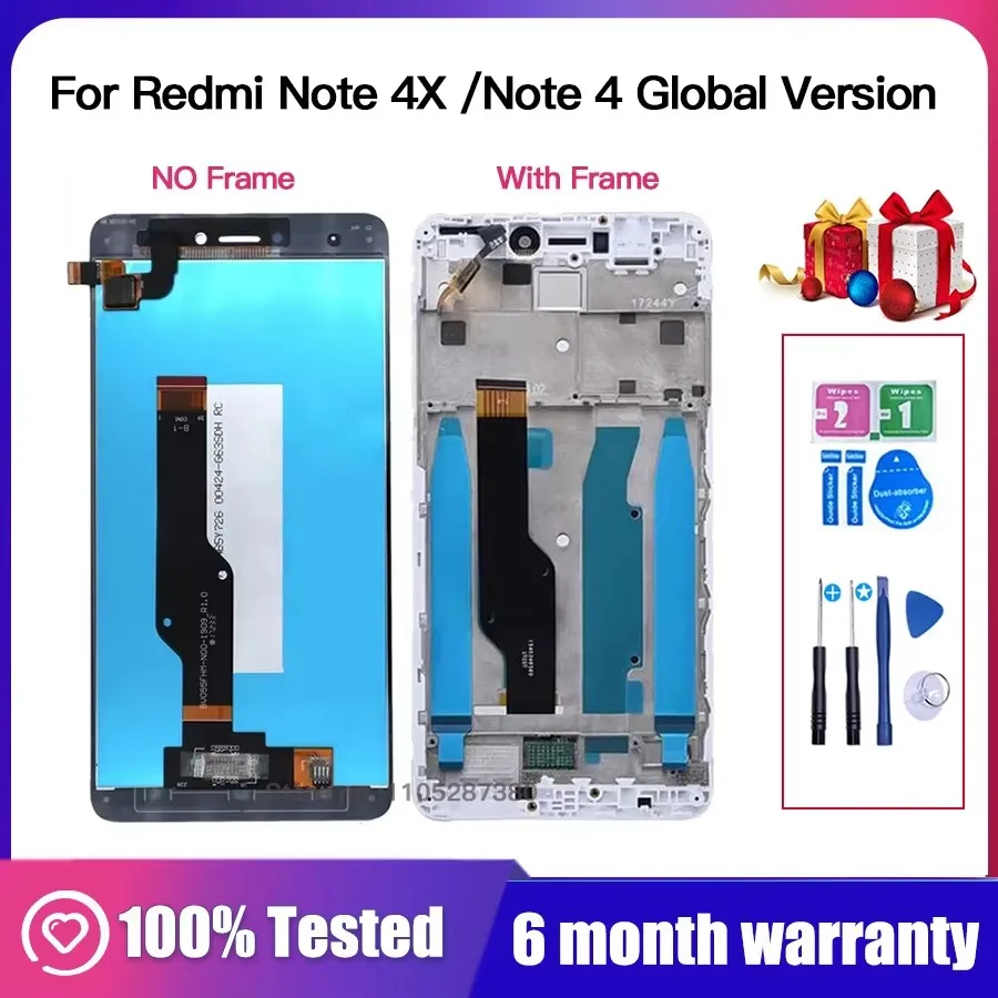 Écran LCD Super Amoeld 5.5 pouces pour Xiaomi Redmi Note 4, Version mondiale, Snapdragon 625, écran tactile numériseur pour Redmi Note 4X