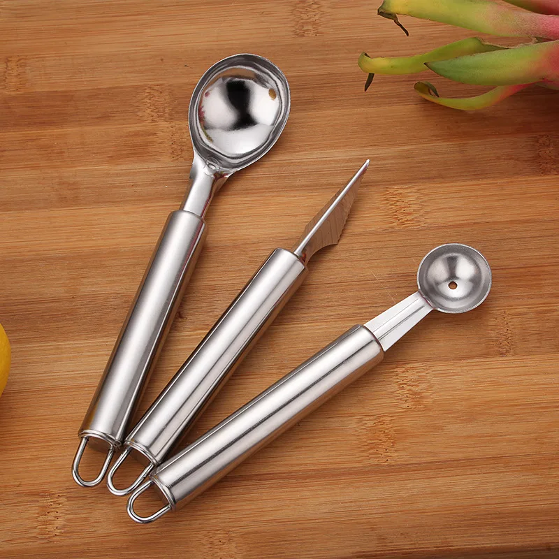 Stainless Steel Kitchen Tool Set Vegetable Fruit Wavy Slicer Knife Corer Digging Ball Spoon Potato Cutter Peeler Accessories