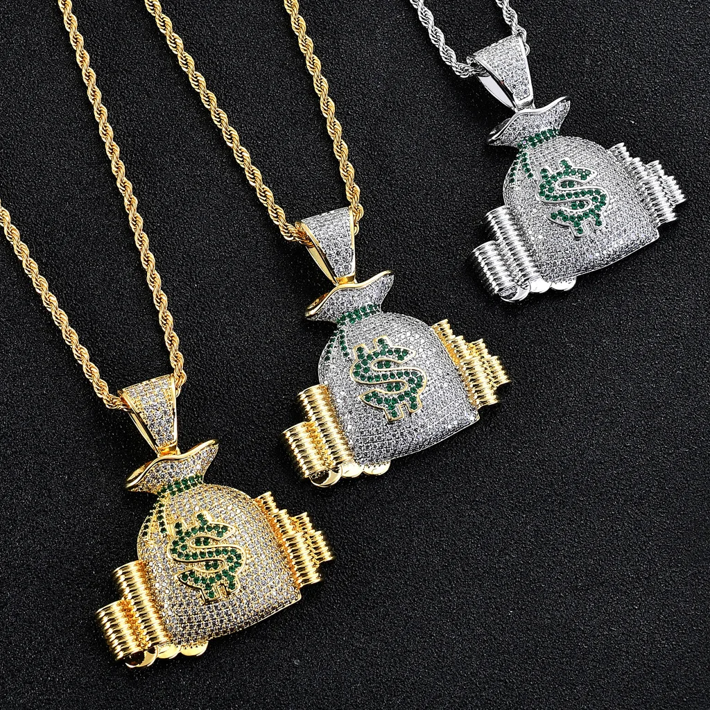 

Uwin ATM Pendant Baguette Pendant AAA Zircon Bling Full Iced Out Necklace Rock Hip Hop Punk Style Jewelry Gift Bling