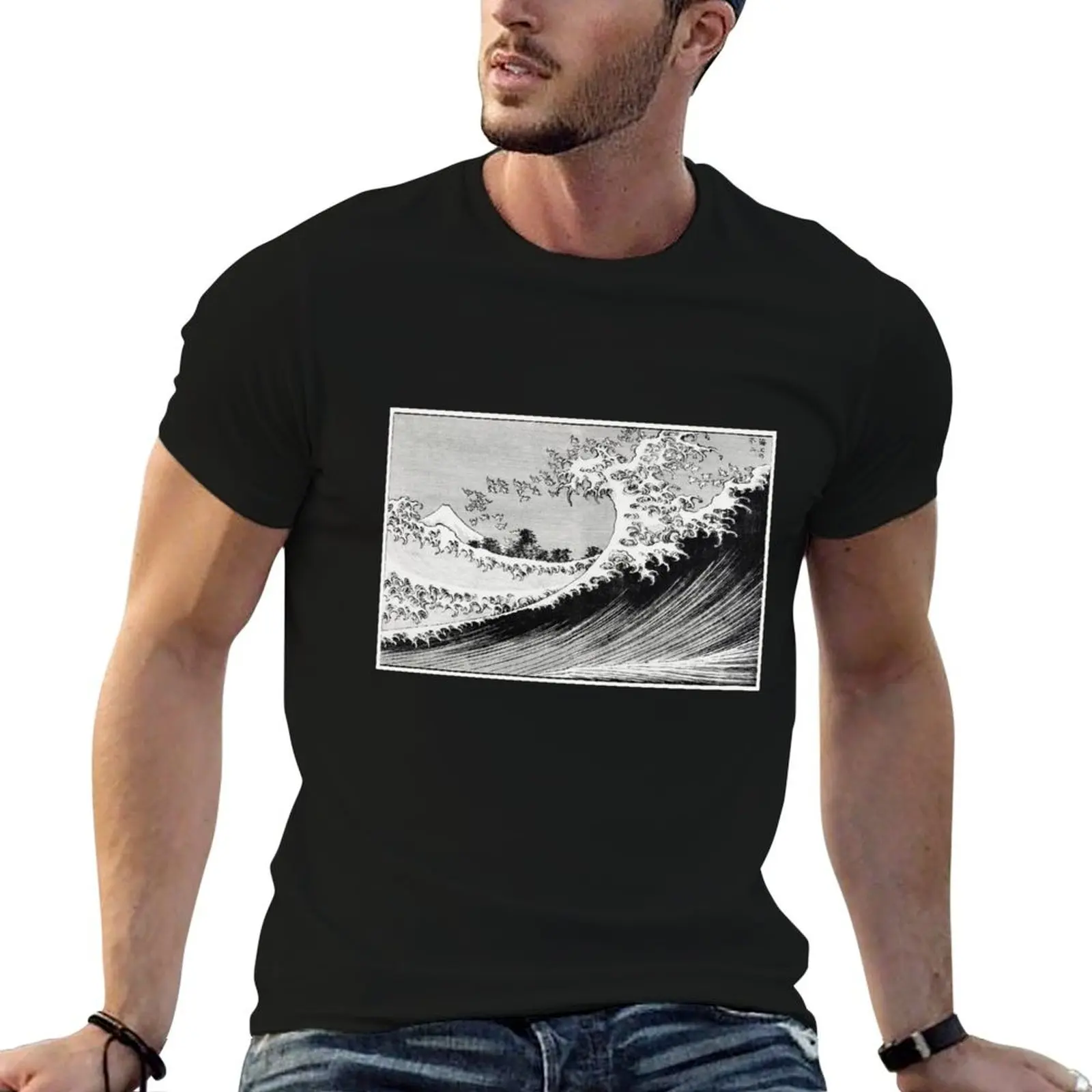 

shirt katsushika cotton man 100% man hokusai T-Shirt shirts vintage Japanese t t cotton (1760-1849)