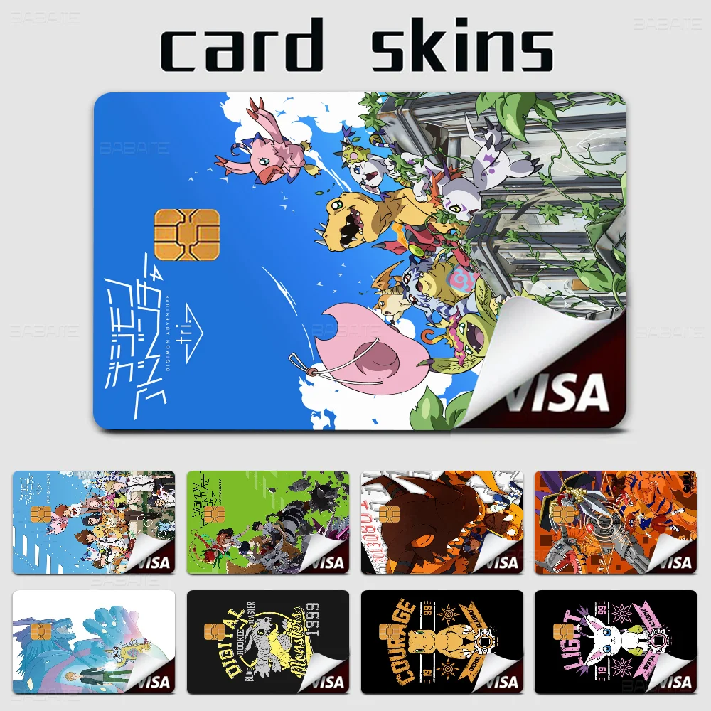 Japanese Funny A-Adventure Anime D-Digimon Anmie Sticker Film Skin Cover For Credit Card Debit Bank Card Front