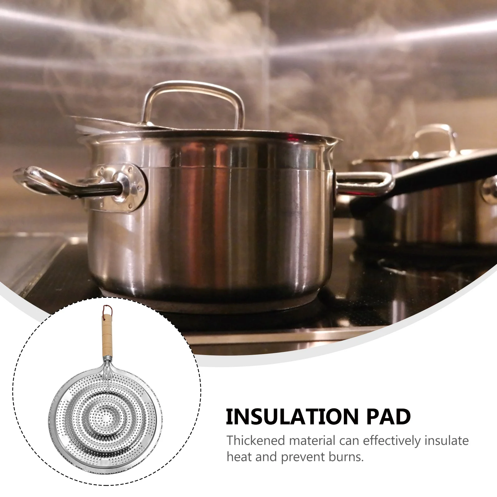 

2Pcs Heat Insulation Pot Pads Thickened Non-Slip Table Protectors Kitchen Heat Resistant Pan Trivet Coffee Mat Wooden Handle