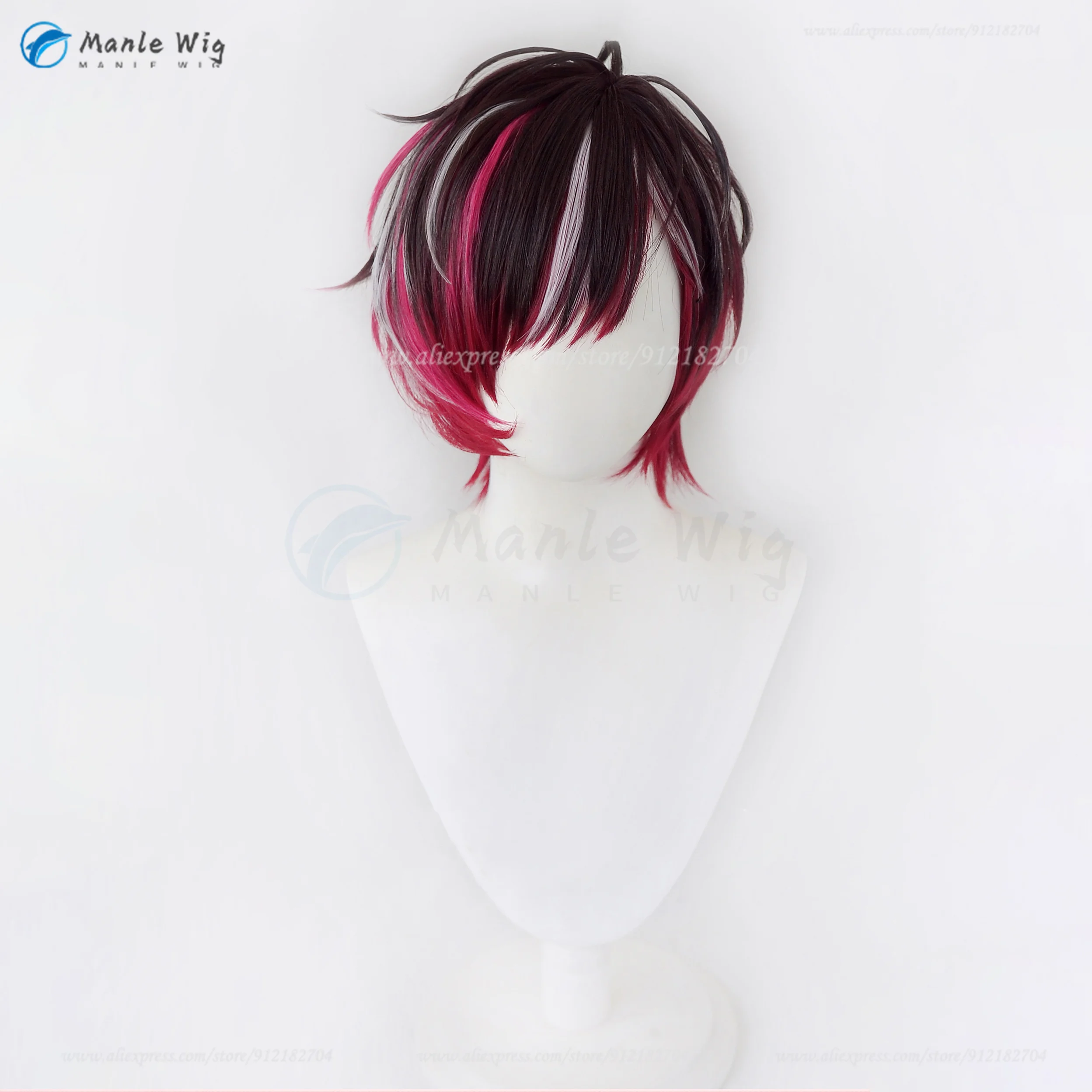 Vtuber Nijisanjien EN7 XSOLEIL Ver Vermillion Cosplay Wig Short Ver Wigs Heat Resistant Synthetic Hair Party Anime Wig + Wig Cap