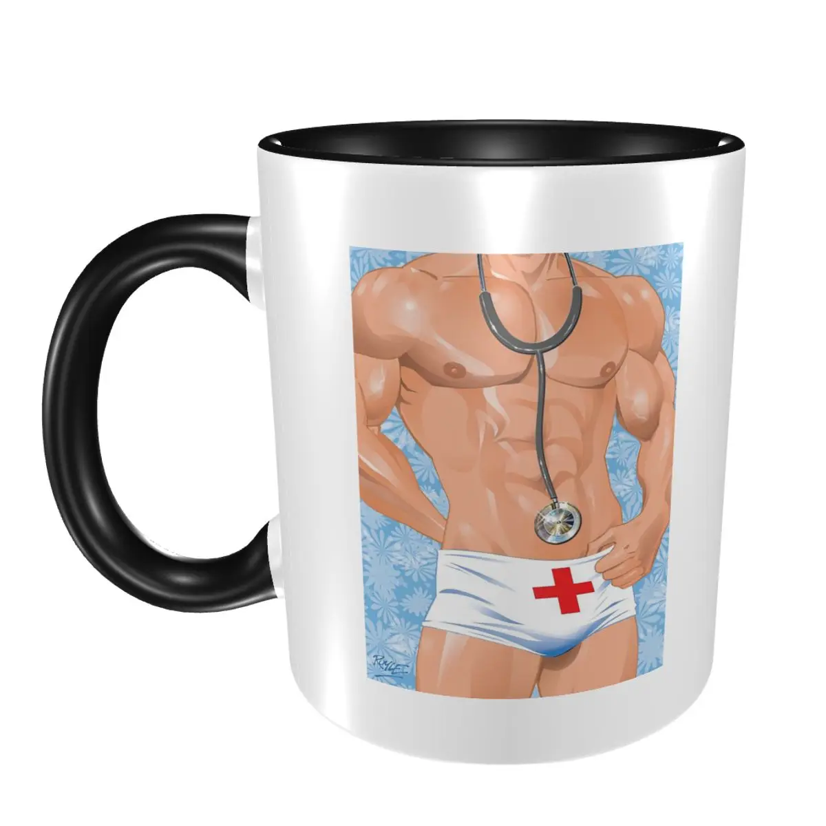 Funny Muscle Pattern Mug Funny Ceramic Coffee Cups Tea Mugs Milk Cup Drinkware Gifts for Woman Man