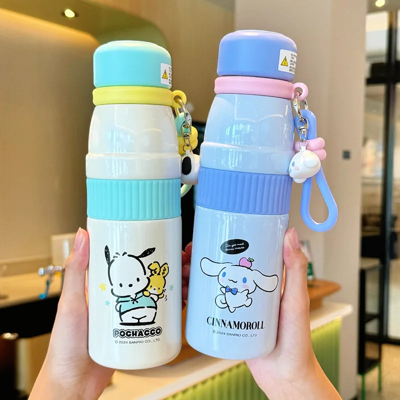 Sanrio cartoon Cinnamoroll Pochacco My melody kuromi anime thermos cup cute children baby 316 stainless steel water cup kawaii