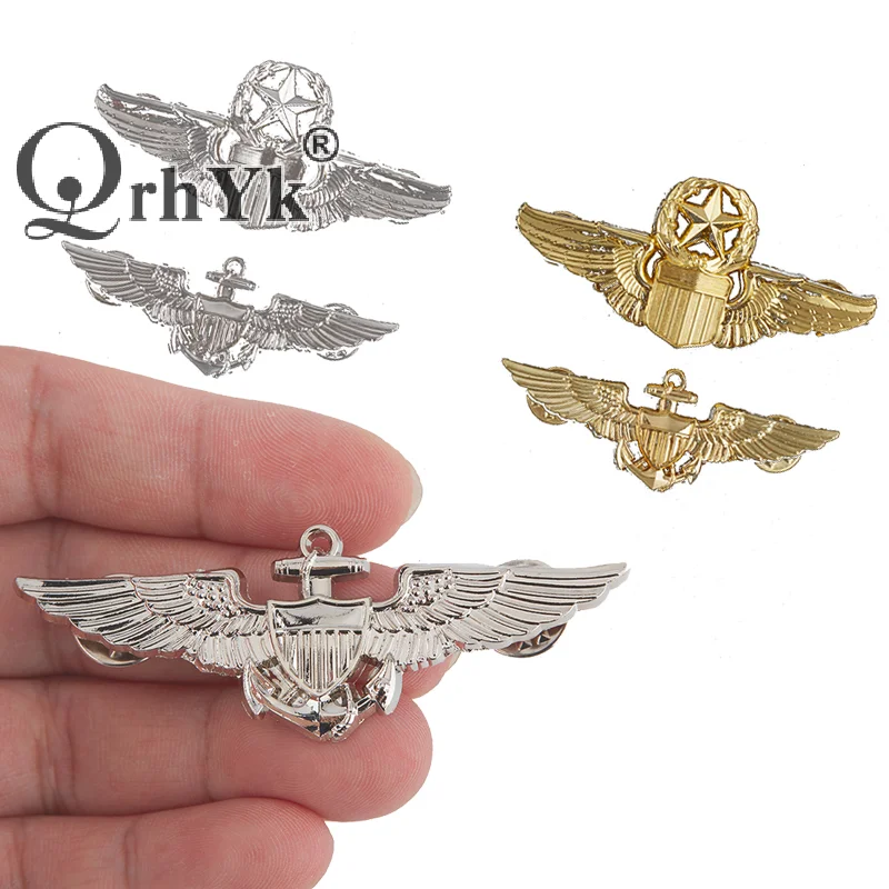 US Wings Military Command Master Aviator Metal Wings Badge Pin Brooch