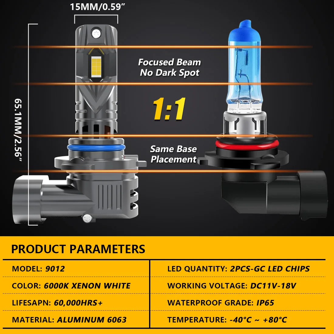 2x 9012 HIR2 LED Headlight Bulb Canbus Car Head Fog Light Super Bright 6000K 20000Lm High Power For Opel Insignia A 2014~2017