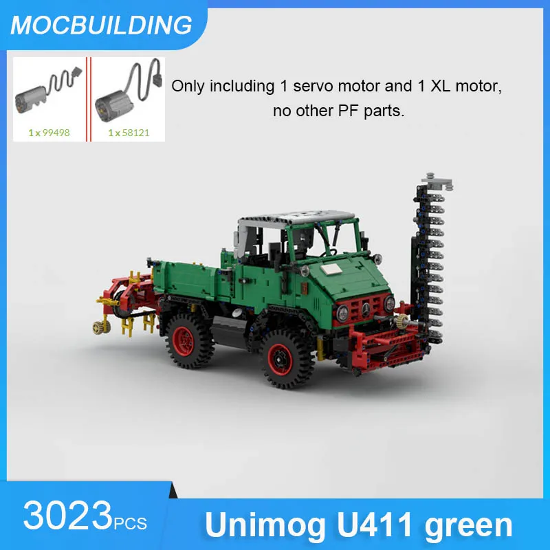 MOC Building Blocks Unimog U411 Fire Engine with Trailer DIY Assemble Bricks Educational Collection Creative Toys Gifts 3825PCS