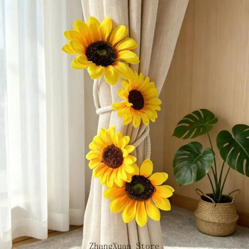Wrap Around Sunflowers Curtain Tie for Home Window Drape Styling Decors 3XUF – Detail 3