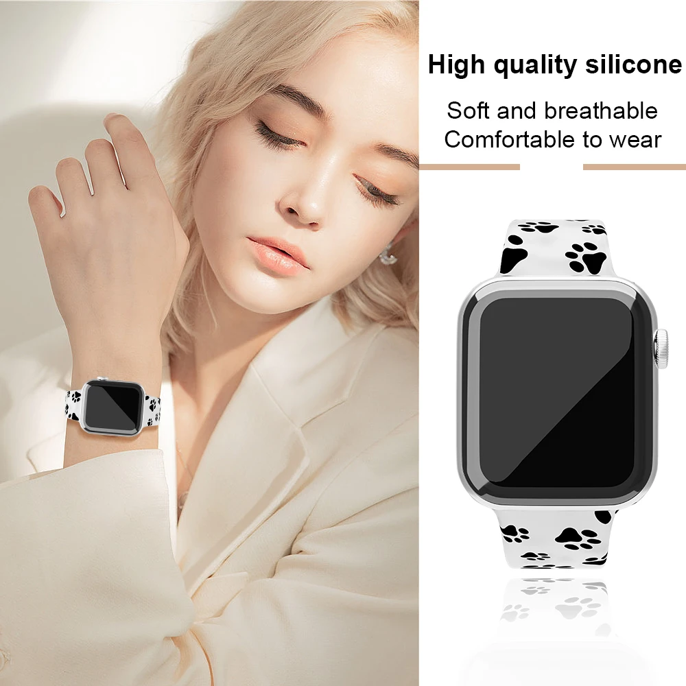 Siliconen bloemen heldere band voor Apple Watch band 49 mm 46 mm 45 44 mm 49 mm 42 mm 41 mm 40 mm polsbandjes iWatch Ultra/SE/10/9/8/7/6/5/4