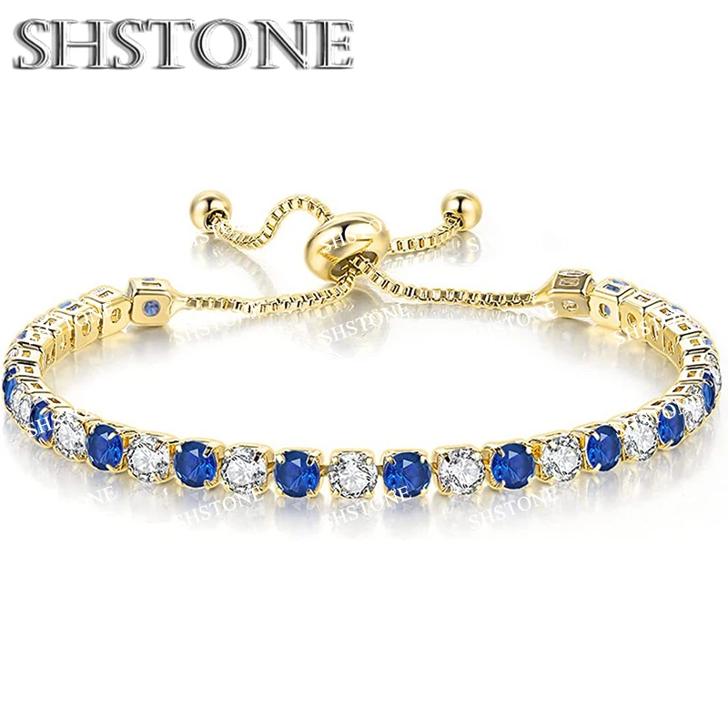 Edle 925 Sterling Silber Armband Kette Luxus Farbe Kristall Hand Schmuck Für Frauen Charme Hochzeit Geschenk Party 18 cm
