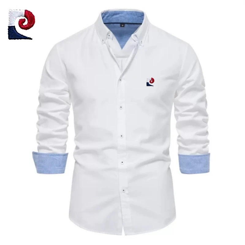 

Мужская рубашка с длинным рукавом для весны и осени: новая модная универсальная модель для делового и повседневного стиля