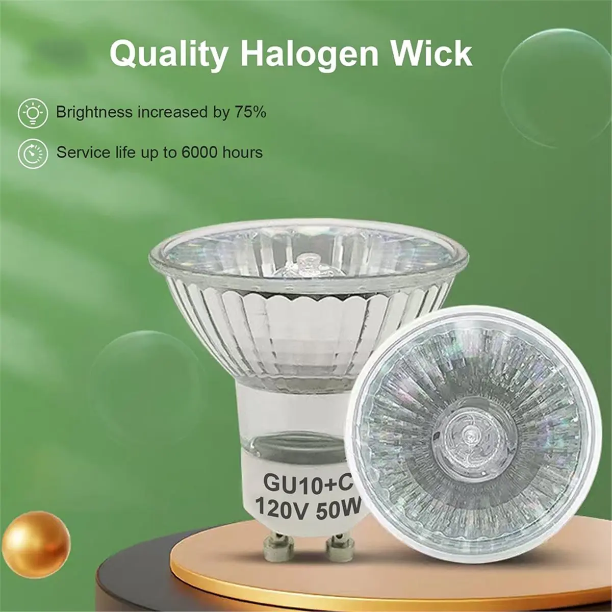 BABQ 6pcs GU10 120V 50W Halogen Light Bulbs for Track and Range Hood GU10+C Candle Lamp with Dimmable