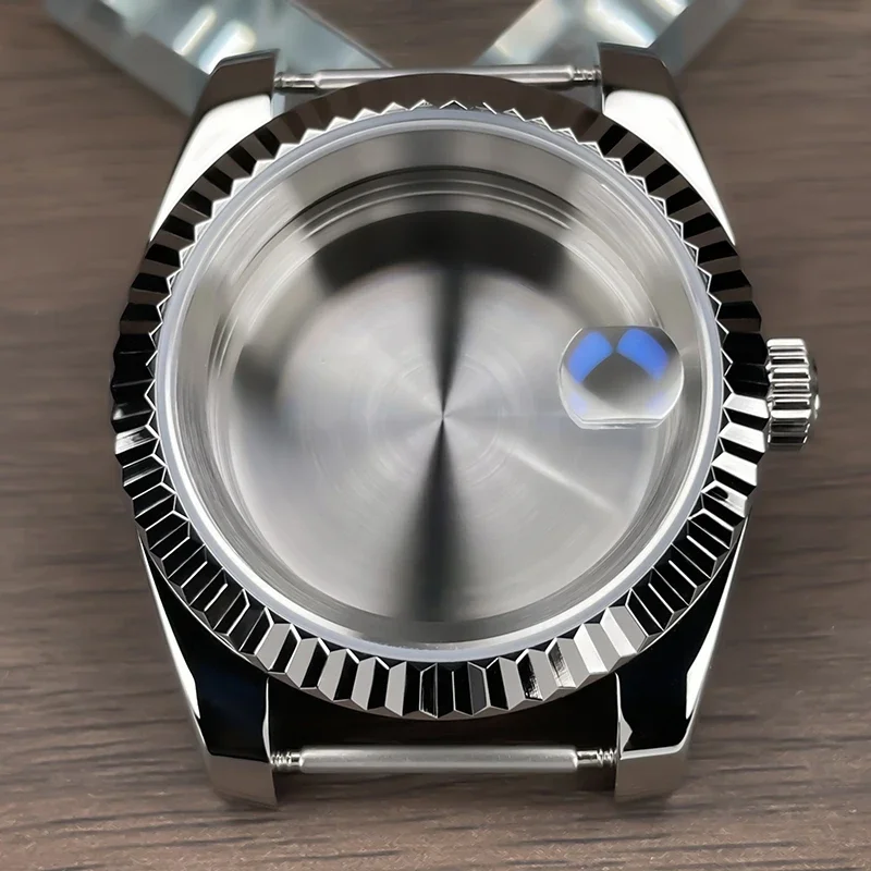 36mm/39mm Fluted Bezel NH35 Case For SK DJ Replacemet Part Sapphire Glass Stainless Steel Fit Nh35 Nh36 Movement Watch Case NH35 image 3