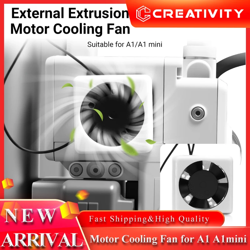 For A1/A1 mini Extrusion Motor Cooling Fan Kit Auto Start-stop Low Noise Heat Dissipation 2510 Fan for 3D Printer Accessories