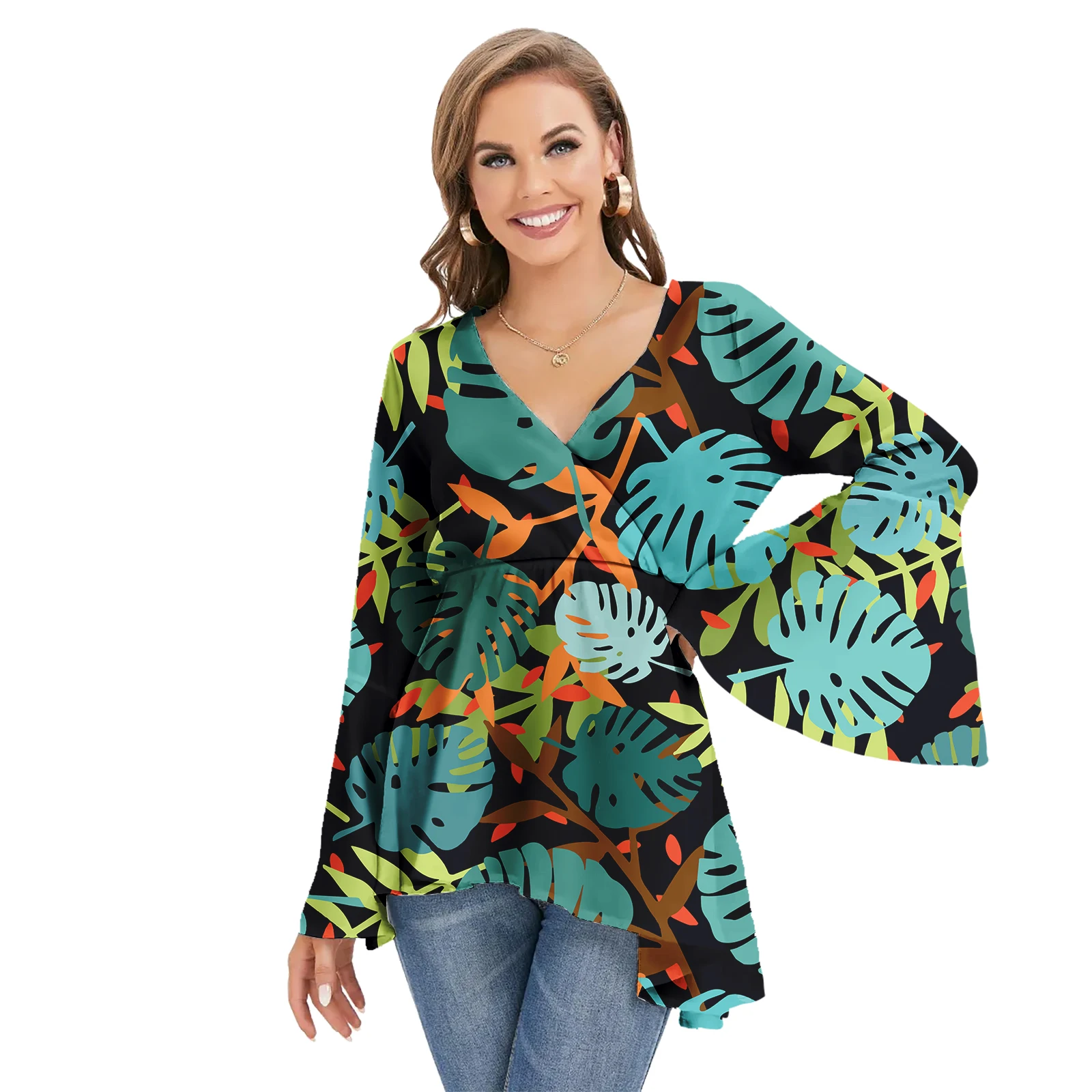 Customized Chiffon Shirts For Women Blouses Long Sleeve Blouses Polynesian Samoan style Print Ladies Chiffon Blouse