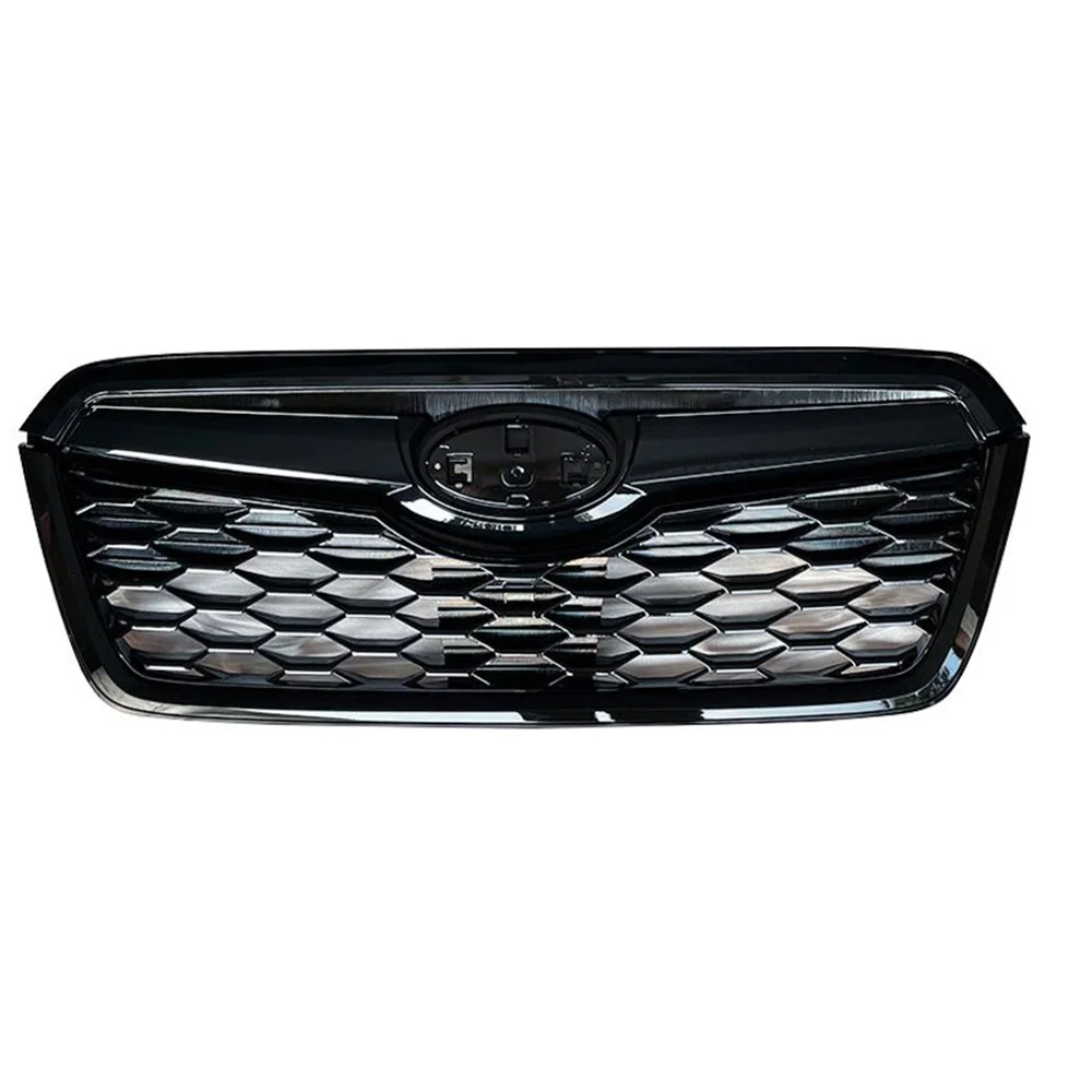 For Subaru Forester 2019-2021 Upper Bumper Grille Grills Abs Sport X-Break Style Front Grill Mesh Kit Upper-Lower GLoss Black