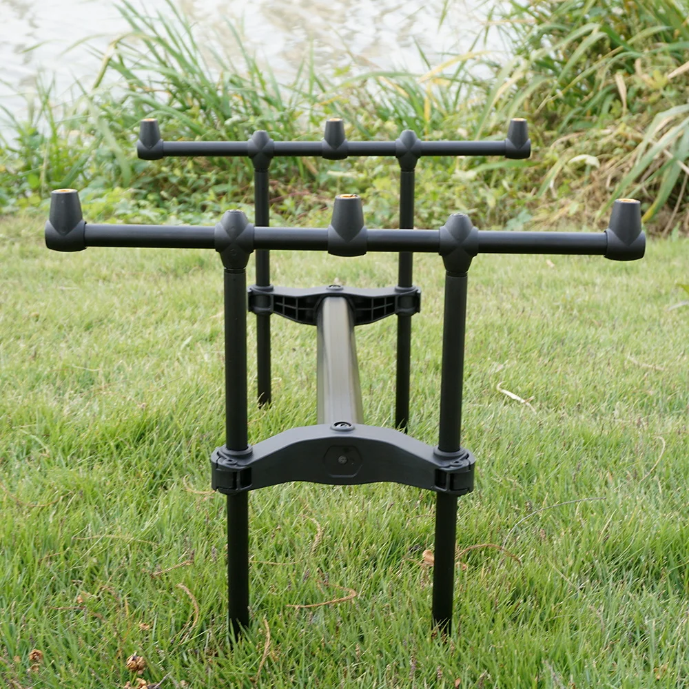 Hirisi RP152 Karpfenangel-Rod-Pod-Set für 3 Angelruten mit Banksticks, Rutenhalter, tragbarem Terminal-Tackle-Zubehör – Detail 5