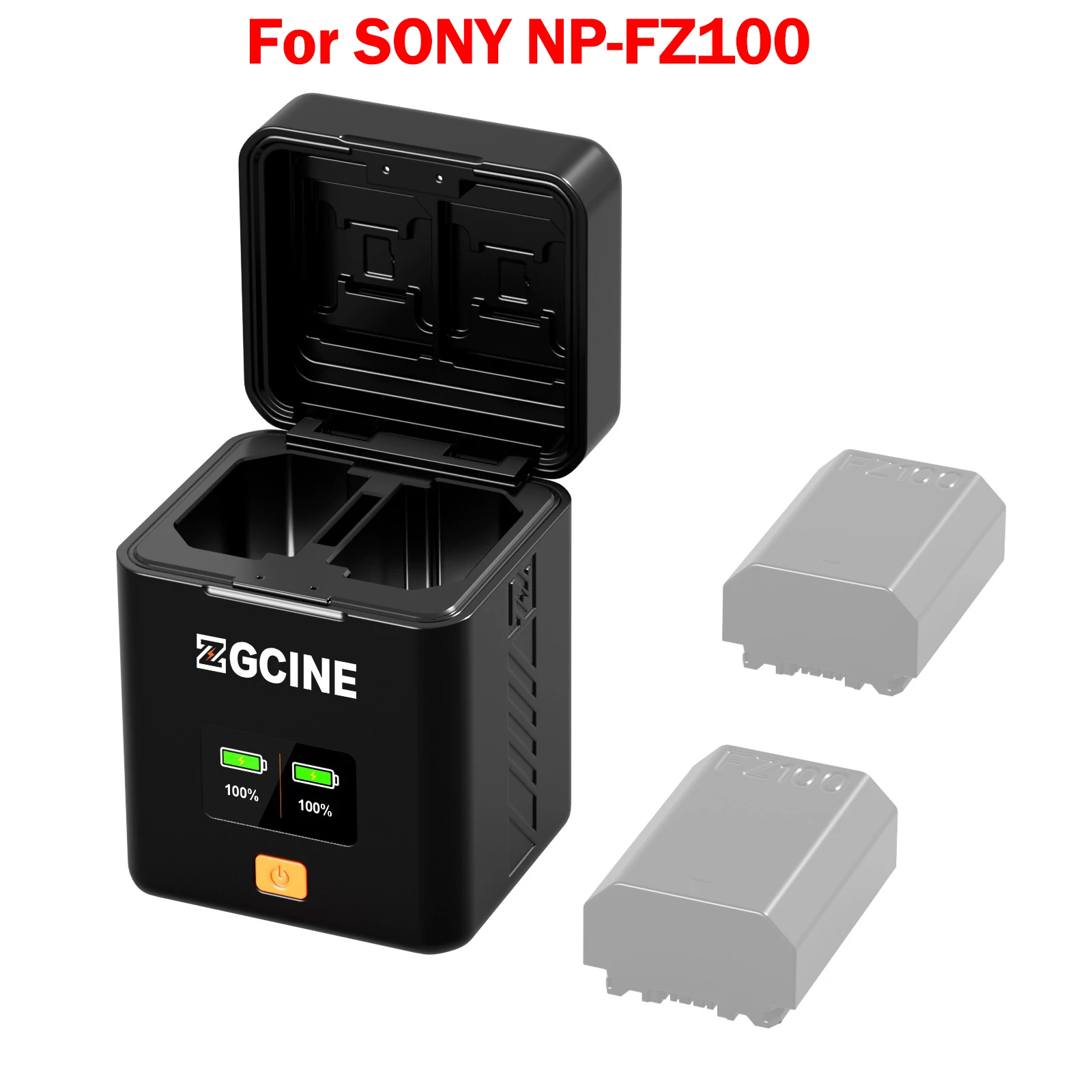 ZGCINE PS-FZ100 Charging Case for SONY NP-FZ100 Battery Compatible with Sony ZV-E1 FX3 FX30 A1 A9 II A7R V A7S III A7 IV Cameras