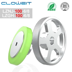 Cloweit 100 MM Polyurethane Metal Synchronizer Rotary Encoder Measurement Meter  Perimeter Circumference 6 8 10 MM Bore