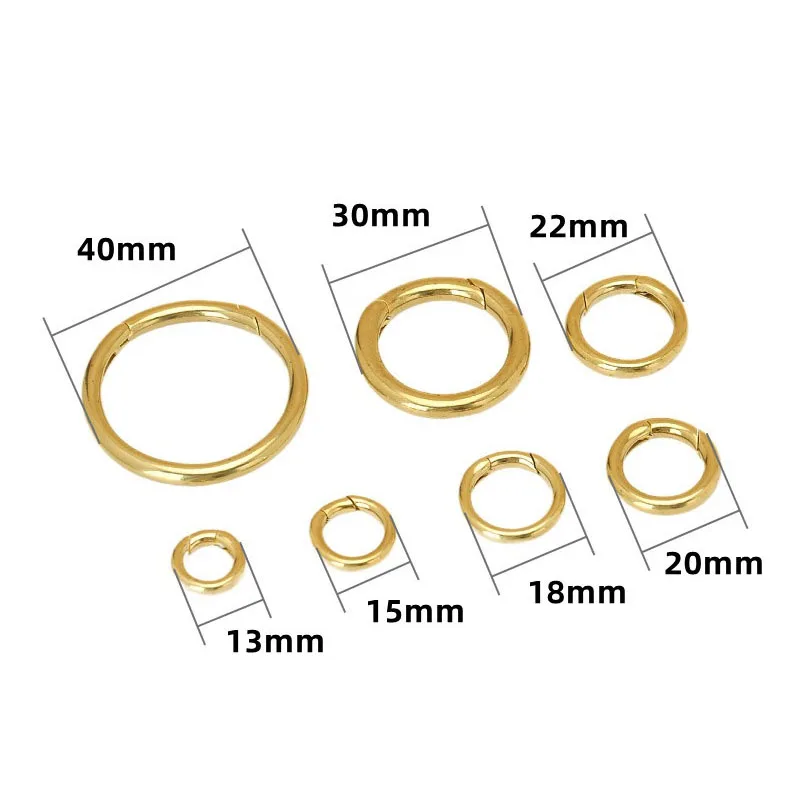 1pcs Brass Spring Gate O Ring Openable Keyring Leather Craft Bag Belt Strap Buckle Trigger Snap Clasp Clip Connector Accessory