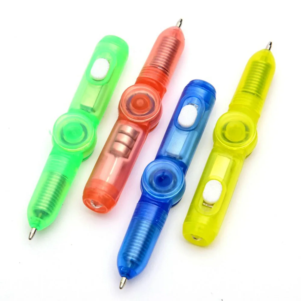 1PC LED Colourful Luminous Spinning Pen Rolling Pen Ballpoint Pens Learning Office School Writing Supplies Random Color