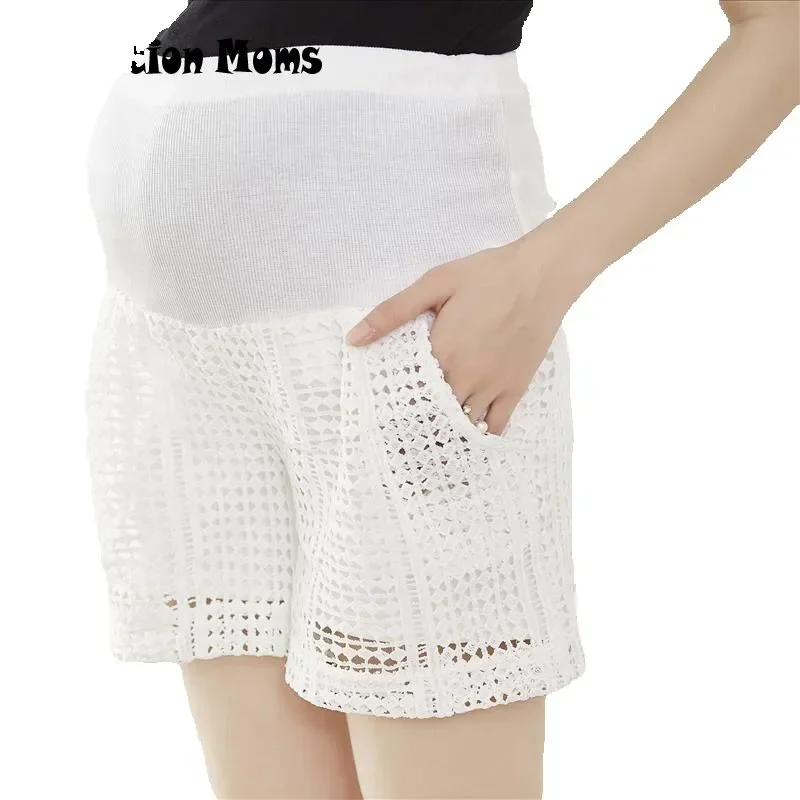 Emotion Moms Elastic Waist Maternity Shorts Pants For Pregnancy Clothes For Pregnant Women Lace Maternity Plus Size Trousers