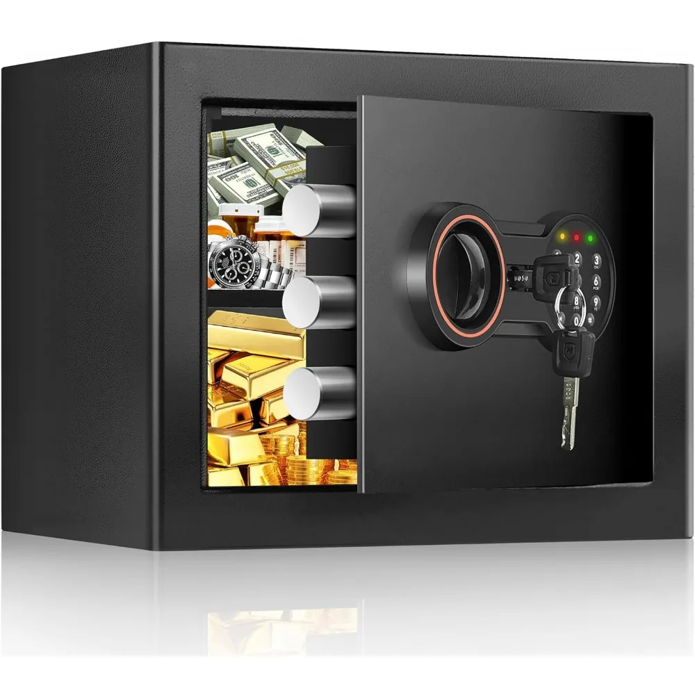 

Compact Home Safe with Alarm LED Wall Mount Hidden Cash Jewelry Storage
