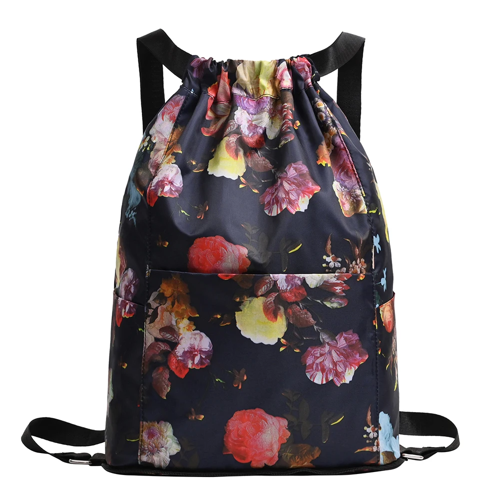 Mochila floral multifunções para mulheres, bolsa de ombro dupla, impermeável, grande capacidade, versátil, caminhadas ao ar livre, esportes