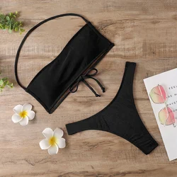 Bikini brasileño con realce para mujer, Traje De Baño Sexy con Tanga dividido, ropa De playa, novedad De 2023